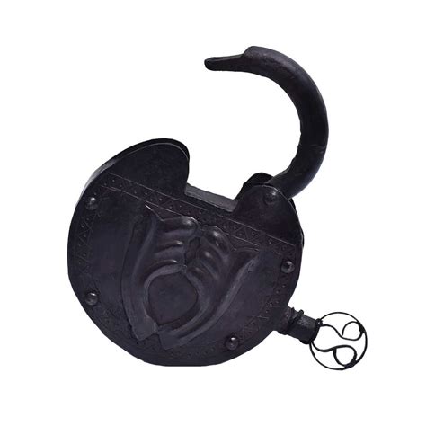 Cast Iron Vintage Padlock With Key