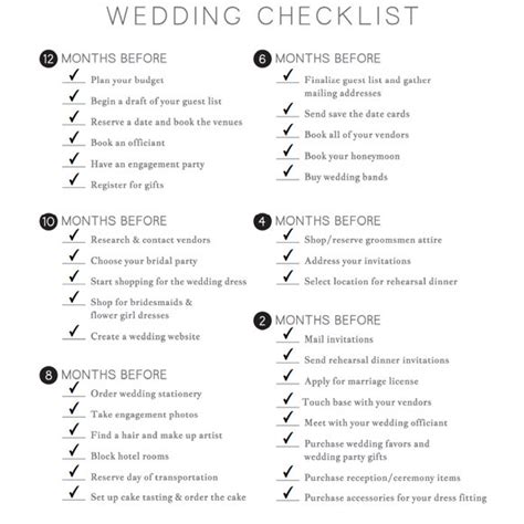 Image result for Printable Wedding Checklist PDF