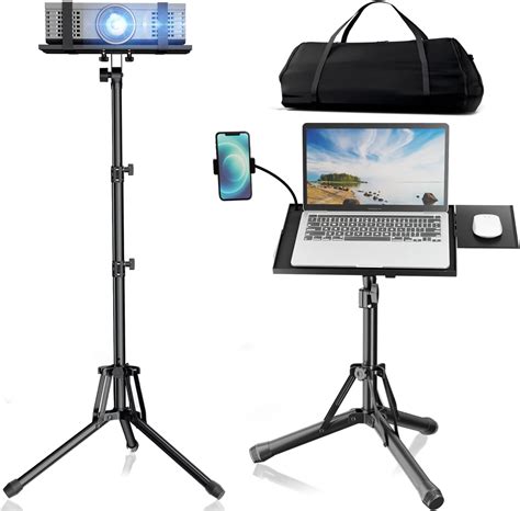 Amazon.com: Black Projector Floor Stand with Wheels - Adjustable Height ...