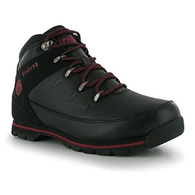 Buy Firetrap Mens Rhino Boots Rugged Padded Ankle High Shoes Black/Red ...