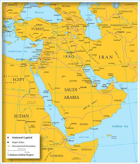 6 Free Detailed Political Blank Southwest Asia Map and In PDF | World ...