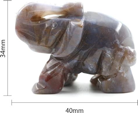 Buy Indian Agate Crystal Elephant Pocket Guardian Figurine Elephant ...