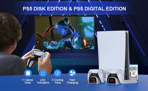 New World For PS5 Cooling Stand , Controller Charger for PS5 Disc ...