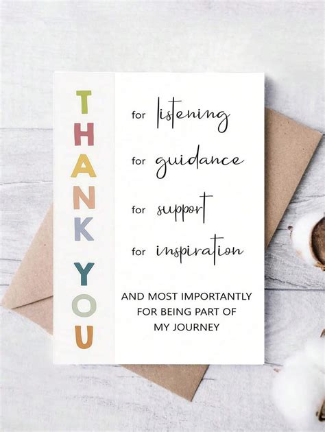 PC Cute Thank You Card To Teacher Appreciation Gift To Mentor, Educator ...
