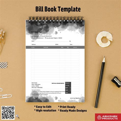 4>Best Single Colour Bill Book Designs - 25 CorelDRAW Templates Design ...