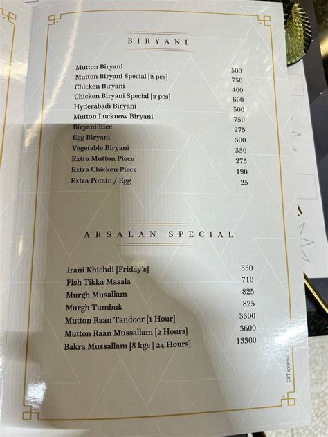 Menu at Arsalan Restaurant & Caterer, Delhi