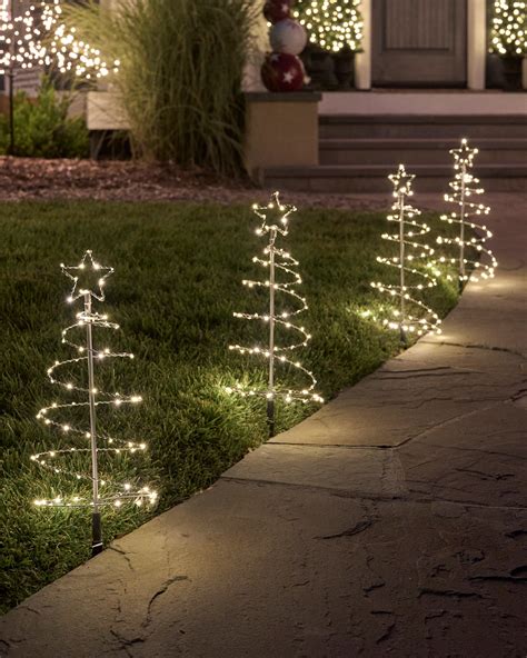 Walkway Christmas Trees Solar Christmas Tree Path LED Lights Outdoor