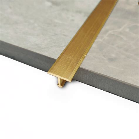 Gold Metal Floor Inlay T Shape Brass Tile Trim Floor Transition Profile ...