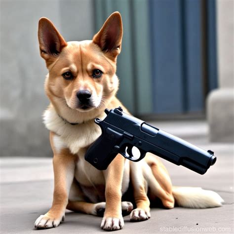 A Dog with a Gun | Stable Diffusion Online