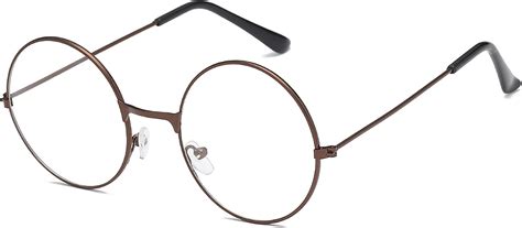 Classic Round Glasses Retro Circle Eyeglasses Clear Lens Metal Frame ...