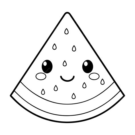 Premium Vector | Cute Watermelon Coloring Pages