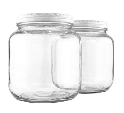 Wide Mouth 64Oz Clear Kitchen Glass Storage Jar Food With Plastic Lid ...