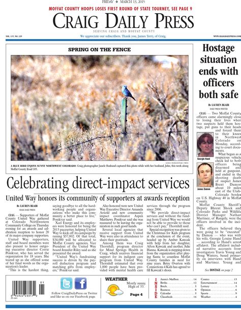 Craig Daily Press, March 13, 2015 by Steamboat Pilot & Today - Issuu