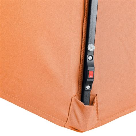 Clihome 11-ft Steel Orange Push-button Tilt Market Patio Umbrella with ...
