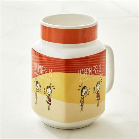 Buy Melina Happiness Cooper Set of 4 Bone China Mason Mugs - 560ml from ...