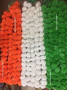 Buy SPHINX Artificial Marigold Fluffy Flowers Garlands (Tricolour, 15 ...
