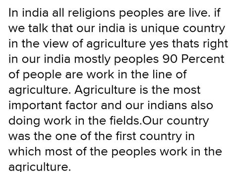 2." From agricultural point of view India is a unique country. "give ...