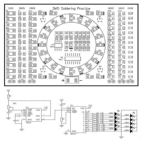 Buy Soldering Practice SMD Circuit Board LED Electronics Kit Project 1 ...