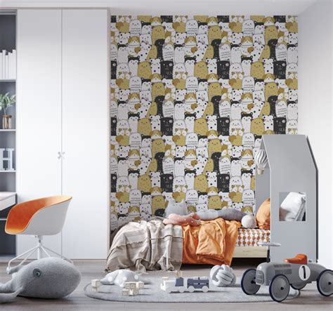 cute dogs pattern Kids wallpaper - TenStickers