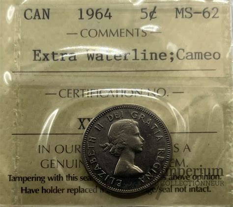 Canada - 1964 5-Cents EWL - ICCS Certified MS-62 Cameo