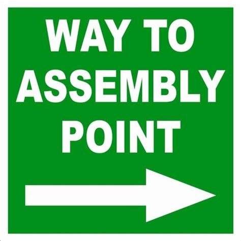 VVWV Way to Assembly Point Sign Sticker for Public Hospital Clinic ...