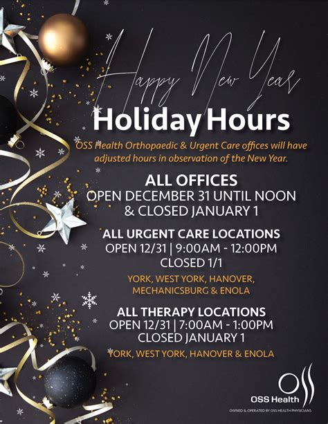 2025 Christmas and New Years Day Hours