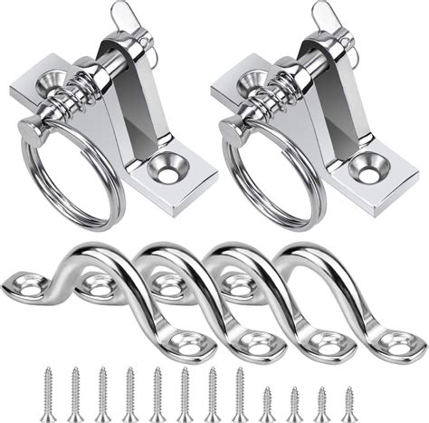 Buy Homgaty 2 Packs Bimini Top Deck Hinge with Pin and Ring and 4 Packs ...