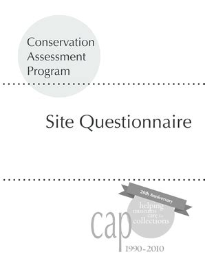 Fillable Online heritagepreservation Conservation Assessment Program ...