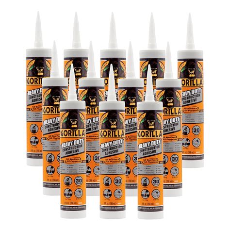 Amazon.com: Gorilla Heavy Duty Construction Adhesive, White Glue, 9 ...