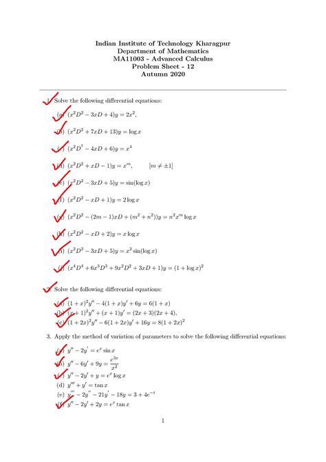 Tutorial Sheet-12 - Practice Material of Advanced Calculus (MA11003 ...