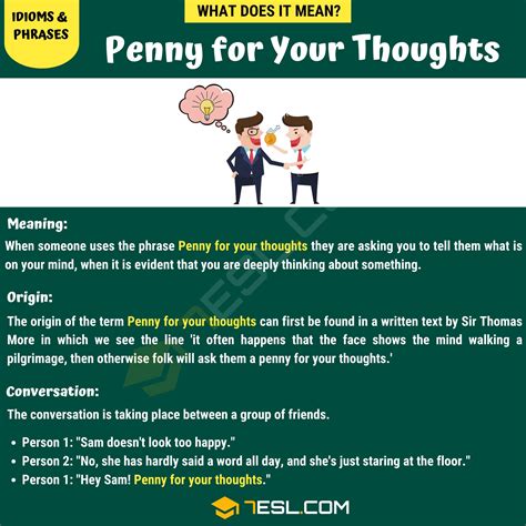 "Penny for Your Thoughts" Meaning, Origin and Examples • 7ESL