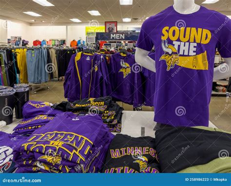 Display of Minnesota Vikings NFL Football Team Apparel at a Kohls ...