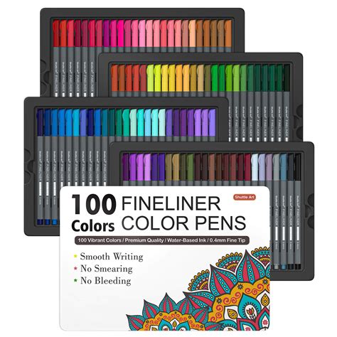 Snapklik.com : Fineliner Pens, 100 Colors 0.4mm Fineliner Color Pen Set ...