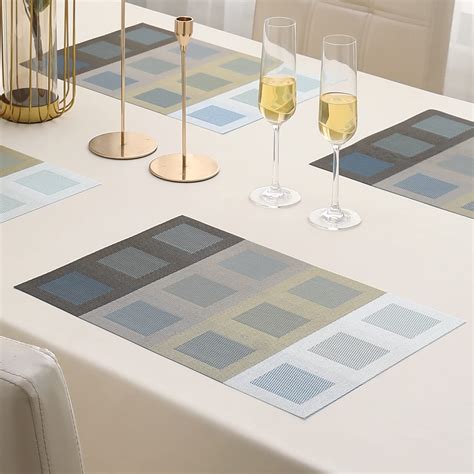 Buy HOKIPO PVC Washable 4 Pieces Dining Table Mats - 45x30 cm (AR2766 ...