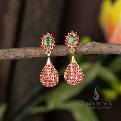 Exquisite Micro Gold Plated Dangler Earrings | Sophisticated Brass ...