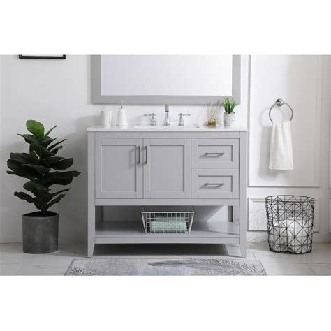Elegant Decor First Impressions 42-in Gray Undermount Single Sink ...