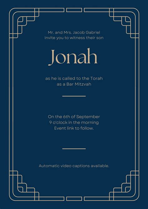 Free to edit virtual bar mitzvah invitation templates | Canva