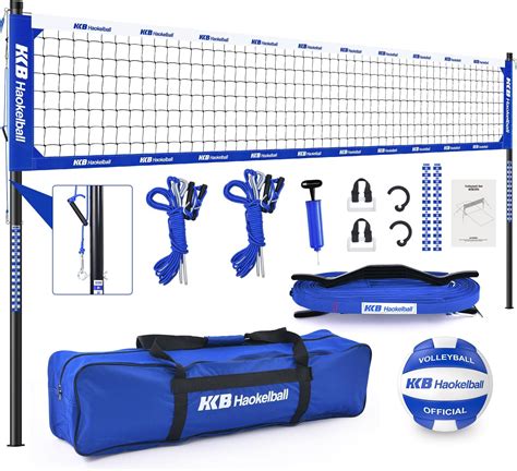 VEVOR Outdoor Portable Volleyball Net System, Adjustable Height Steel ...