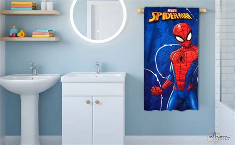 Athom Living Marvel Avengers and Spiderman Kids Bath Towel Pack of 2 ...