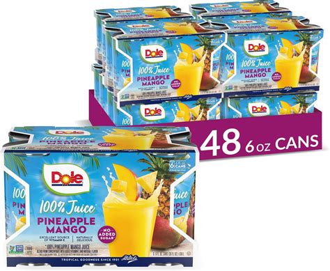 Amazon.com : Dole 100% Pineapple Juice, No Added Sugar, Excellent ...