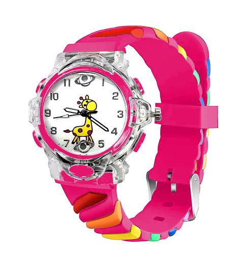 Buy Time Up Analog Dial Rainbow Strap Disco Light Cartoon Dial Limited ...