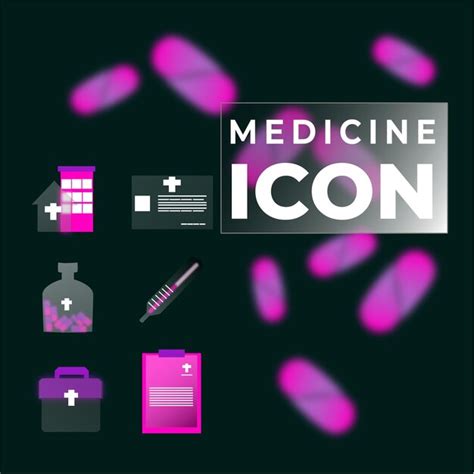 Medicine icon with glass morphines style | Premium Vector