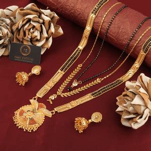MBRO JEWELLERY Brass Gold-plated Gold, Black Jewellery Set Price in ...