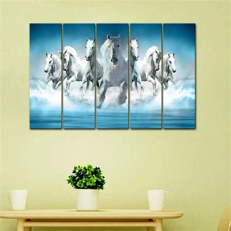 Seven Running Horses Panoramic Canvas Wall Painting – Decors Mantra