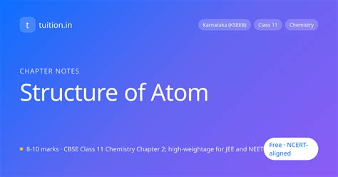 Structure of Atom — Karnataka (KSEEB) Class 11 Chemistry | Notes, NCERT ...