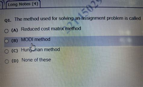 Image result for Assignment Method Example Problem