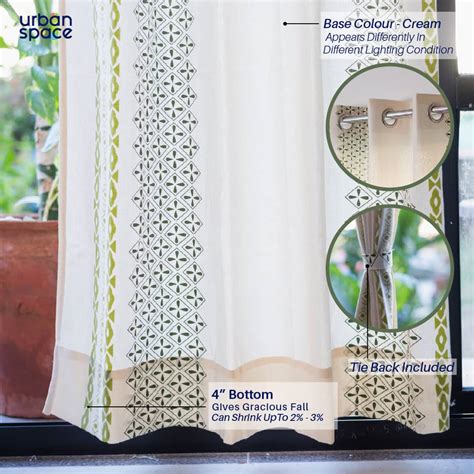 Urban Space 100% Cotton Curtains , Bedroom Curtains, Room Darkening ...