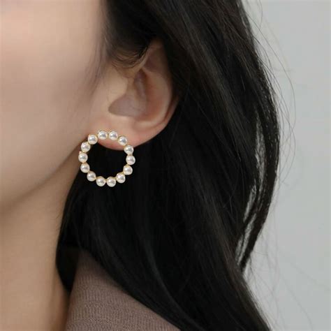 Jewellery Online - Premium Pearl Halo Drop Earrings | Nestasia