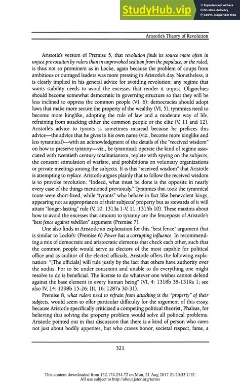 Aristotle S Theory Of Revolution Looking At The Lockean Side | PDF