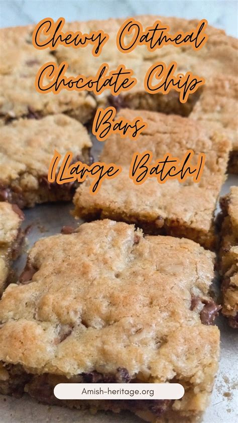 Chewy chocolate chip oatmeal bars – Artofit